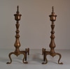 Pair of Brass Andirons w/ Urn Finials