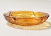 Round Striated Amber Ashtray
