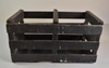 Slatted Wood Apple Crate, Painted Black