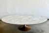 Ivory Oval Marble Top Tulip Base Coffee Table