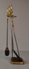 Brass and Stainless Fireplace Tool Set: 3 Tools w/ Stand