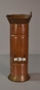 Tall Copper Coal Scuttle w/ White & Blue Porcelain Handle