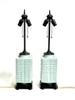 Seafoam Green & Black Asian Inspired Porcelain Lamp