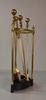 Brass Fireplace Tool Set: 4 Tools w/ Tray Stand