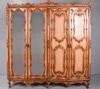 Roma Furniture Carved Armoire with Four Doors; 2 with mirrors