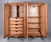 Roma Furniture Carved Armoire with Four Doors; 2 with mirrors
