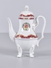 Tall Ceramic Teapot with Floral Motif