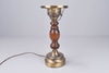 Table Lamp w/ Brass Base and Head, Faux Oil Knob, Wood Body