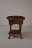 Round Wicker Occasional Table w/ Lower Shelf