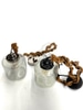 Glass Nautical Pendant Lamp w Worn Brown Rope