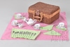 Toy China Tea Set w/ Wicker Basket