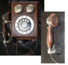 Vintage rotary dial Telephones with crank
