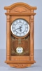 Wall Clock with Pendulum in Light Oak Finish
