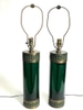 Vintage Brass and Green Glass Lamp