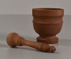 Turned Wooden Mortar & Pestle