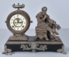 Figural Metal Mantel Clock with Seated Figure of Shakespeare