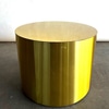 Shiny Gold Cylinder Pedestal Side Table