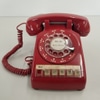 Red Multi-Line Rotary Phone