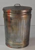 Galvanized  Distressed Trash Can w/ Lid