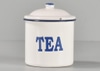 White Enamel Tea Canister w/ Lid