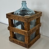 Glass Water Jug In Wooden Crate