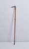 Wood Cane with L Shaped Silver Handle
