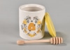 Ceramic Honeypot w/ Yellow Lid and Wood Dipper