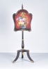 Fireplace Screen on Pedestal w/ Painted Floral Motif