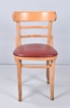 Restaurant Chair with Blond Wood and Red Upholstery