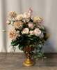 SILK Vintage Pale Pink Mums with Magnolia