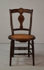Wood Chair with Round Caned Seat and Splat Back