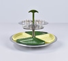 Chrome Two Tiered Tidbit & Shot Glass Caddy