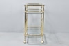 Brass Bar Cart w/ Glass Shelves & Casters