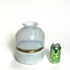 White Glass Vase with Gold Stripe