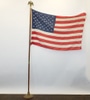 Wooden Flag Pole with American Flag