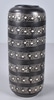 Black Ceramic Vase with Stripped Tribal/Aztec Design Patterns