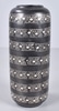 Black Ceramic Vase with Stripped Tribal/Aztec Design Patterns