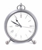 Chrome Desktop Clock with Roman Numeral Face