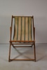 Folding Wood Sling Chair w/Stripe Fabric