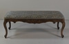 Chinoiserie Brocade Upholstered Cabriole Leg Bench