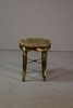 Distressed Wood Stool w/ Steel Leg Bracing