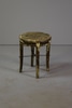 Distressed Wood Stool w/ Steel Leg Bracing