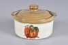 Covered Ceramic Casserole Dish with Pumpkin Motif