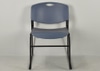 Blue Molded Stackable Office Chair w/ Sleigh Base