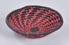 Red and Black Spiral Wicker Bowl