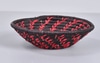 Red and Black Spiral Wicker Bowl