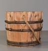 Wood Bucket w/ Rope Handle & Three Split Wood Bands