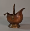 Copper Coal Scuttle w/ Porcelain Handle Grip