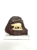 Brown and Ivory Soapstone Polar Bear Figurine