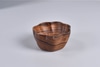Round Wooden Bowl w/ Ruffled Edge